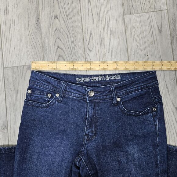 Paper Denim & Cloth Jeans Womens Size 27 Blue Flare Low Rise Pants Y2K Stretch - Picture 3 of 7